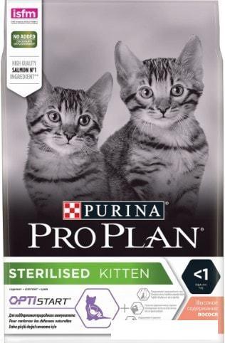 Сухой корм для кошек Pro Plan Sterilised Kitten OptiStart с лососем 3 кг - фото 1 - id-p224844757