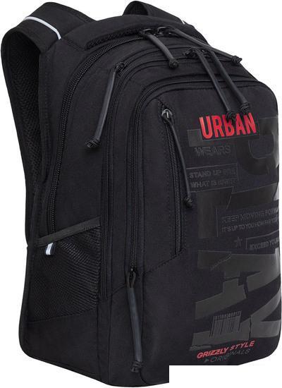 Школьный рюкзак Grizzly RU-338-3 (черный/красный) - фото 1 - id-p224842710