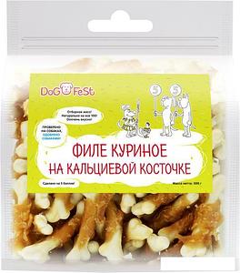 Лакомство для собак Dog Fest Филе куриное на кальциевой косточке 500 г