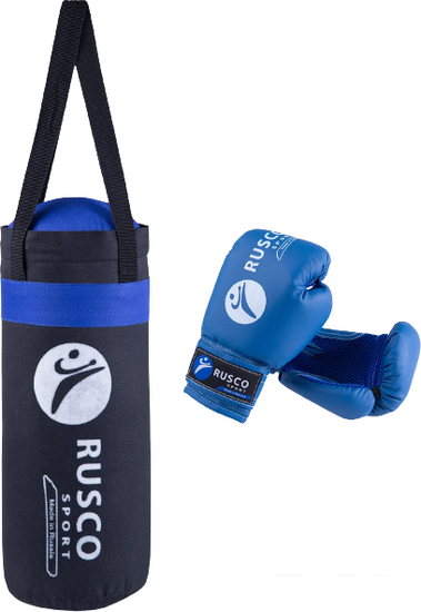 Набор для бокса детский Rusco Sport 4oz (черный/синий) - фото 1 - id-p224842767