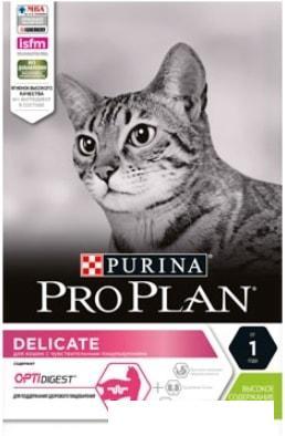 Сухой корм для кошек Pro Plan Delicate Adult с чувствительным пищеварением с ягненком 3 кг - фото 1 - id-p224844854