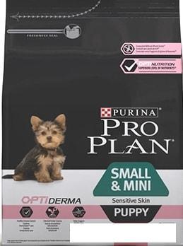 Сухой корм для собак Pro Plan Optiderma Puppy Small&Mini Sensitive Skin 3 кг - фото 1 - id-p224844856