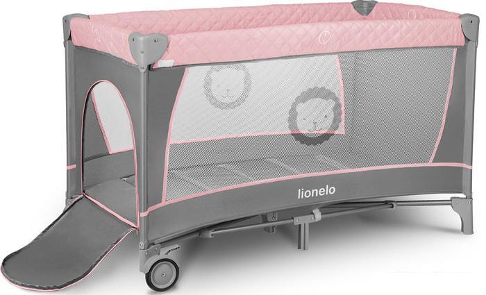Манеж-кровать Lionelo Flower (серый/розовый) - фото 3 - id-p224868130