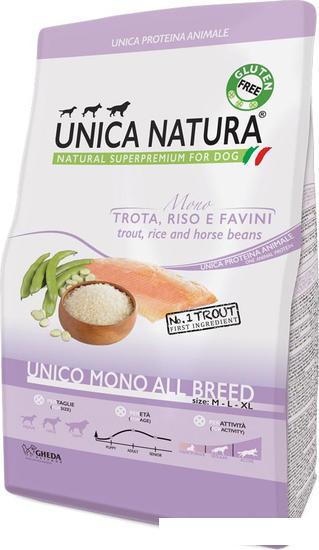 Сухой корм для собак Unica Natura Unico Mono All Breed с форелью, рисом, конскими бобами 12 кг