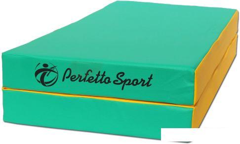 Cпортивный мат Perfetto Sport №3 складной 100x100x10 (зеленый/желтый) - фото 1 - id-p224869306