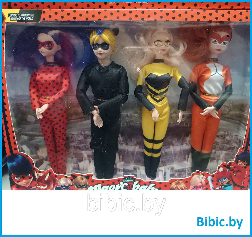 Детский набор Леди Баг и супер кот из 4-х кукол для девочек - фото 1 - id-p225062381
