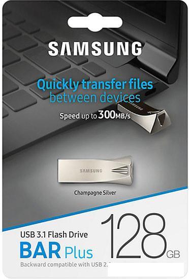 USB Flash Samsung BAR Plus 128GB (серебристый) - фото 7 - id-p225003518