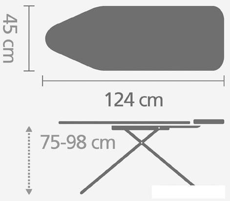 Гладильная доска Brabantia C 124x45 см 321962 (ледяная вода/каркас белый), фото 2