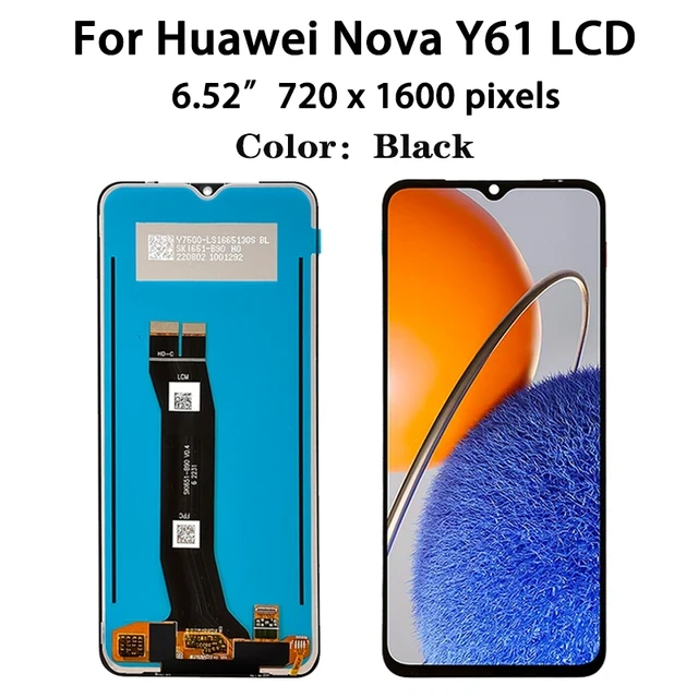 Дисплей (экран) для Huawei Nova Y61 original с тачскрином, черный