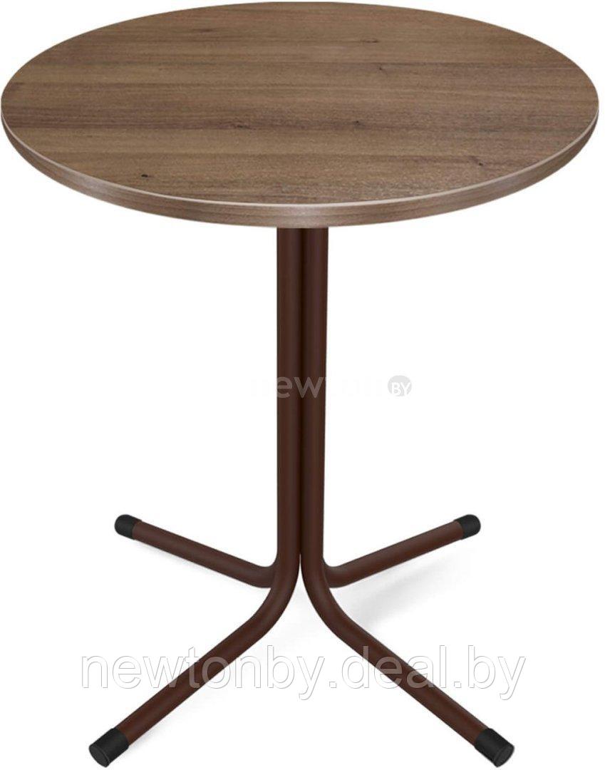 Кухонный стол Sheffilton SHT-TU7-1/70 МДФ (коричневый муар (цинк)/черный/орех светлый) - фото 1 - id-p225062528
