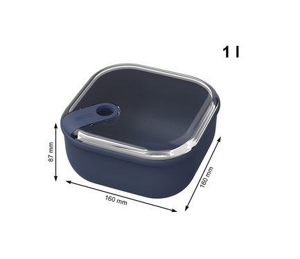 Пищевой контейнер с крышкой ELA 1 л.,темно-синий - фото 2 - id-p225016788