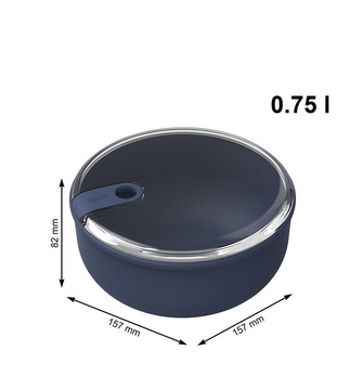 Пищевой контейнер круглый ELA 750 мл. темно-синий - фото 2 - id-p225016786