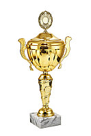 Кубок на мраморной подставке с крышкой , высота 43 см, диаметр чаши 14 см арт. 848-290-140 КЗ140