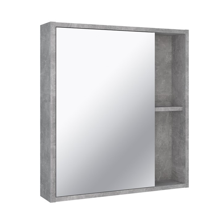 Зеркало-шкаф для ванной комнаты "Эко 60" серый бетон, 12 х 60 х 65 см - фото 1 - id-p225063728