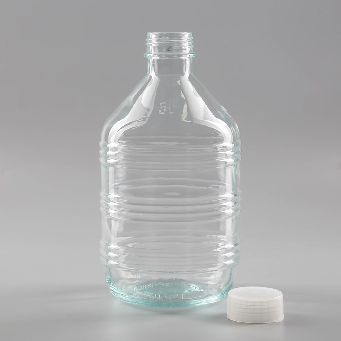 Бутыль стеклянная «Рифлёная», 5 л, с крышкой - фото 2 - id-p225064002
