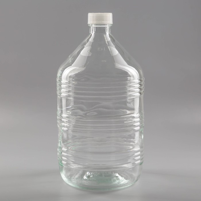 Бутыль стеклянная «Рифлёная», 15 л, с крышкой - фото 1 - id-p225064004