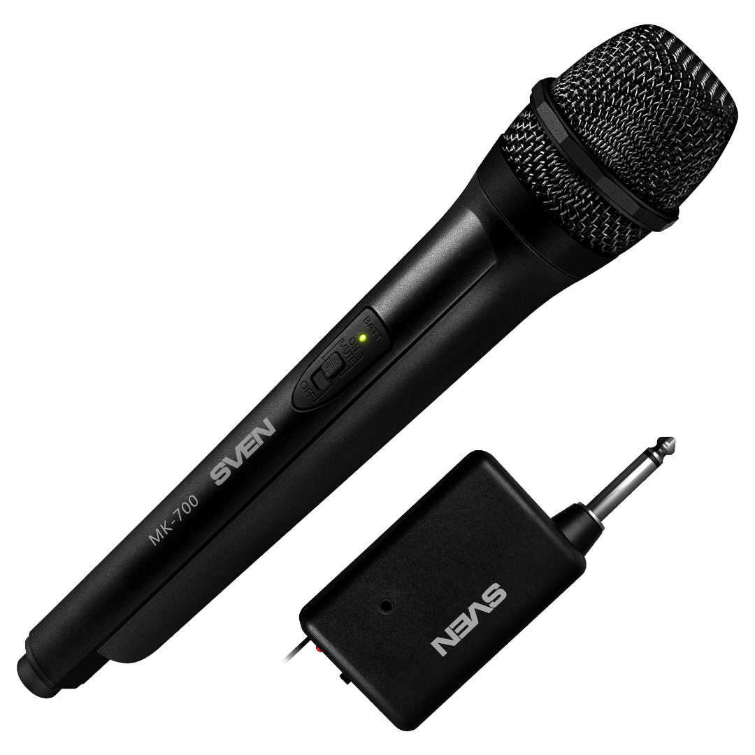 Микрофон беспроводной SVEN MK-700 черный (вокальный, беспроводной) - фото 4 - id-p225054340
