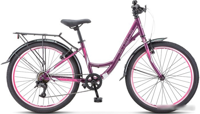 Велосипед Stels Miss 4300 V 24 V010 2023 (фиолетовый/розовый) - фото 1 - id-p225066007