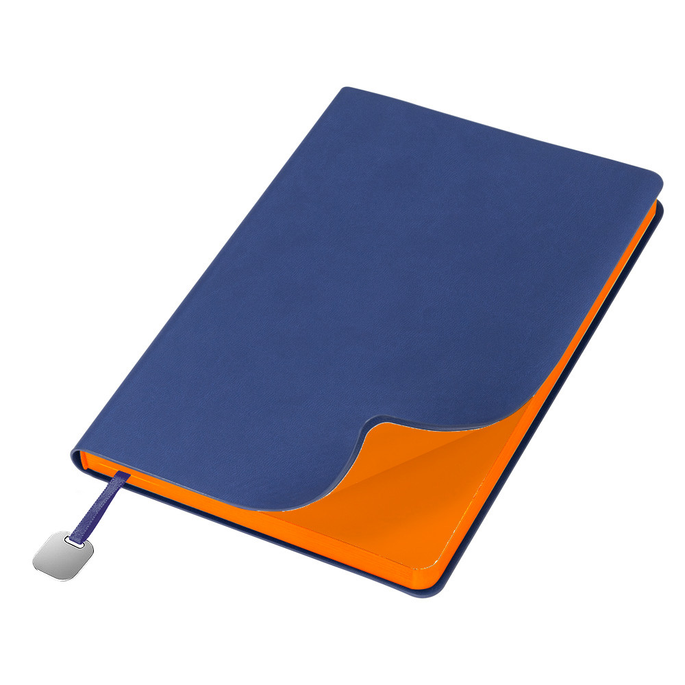 Ежедневник Flexy Latte Soft Touch Blue Edition Color А5, синий/оранжевый, недатированный, в гибкой обложке - фото 1 - id-p225065507