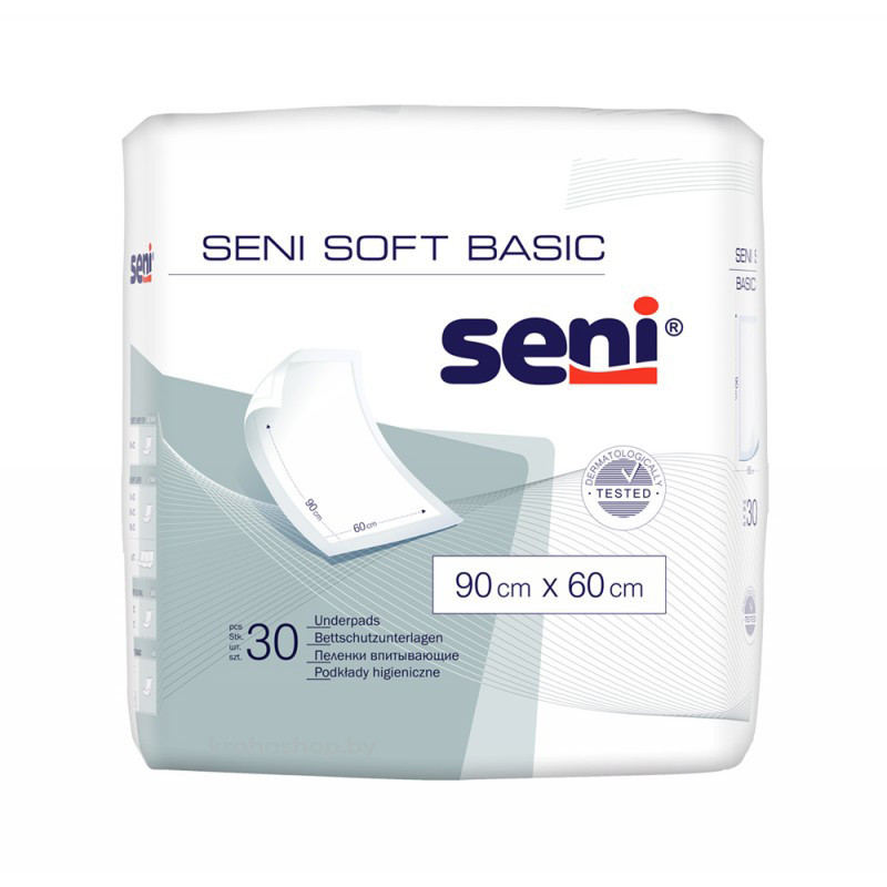 Пеленки впитывающие Seni Soft Basic 90 х 60 см, 30 шт - фото 1 - id-p225076435