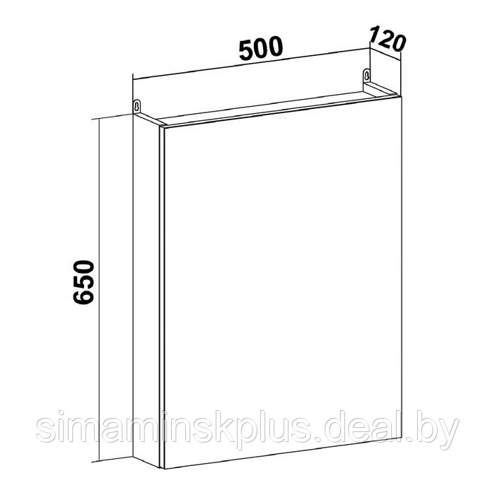 Зеркало-шкаф для ванной комнаты "Лада 50" графит, 12 х 50 х 65 см - фото 3 - id-p225077587