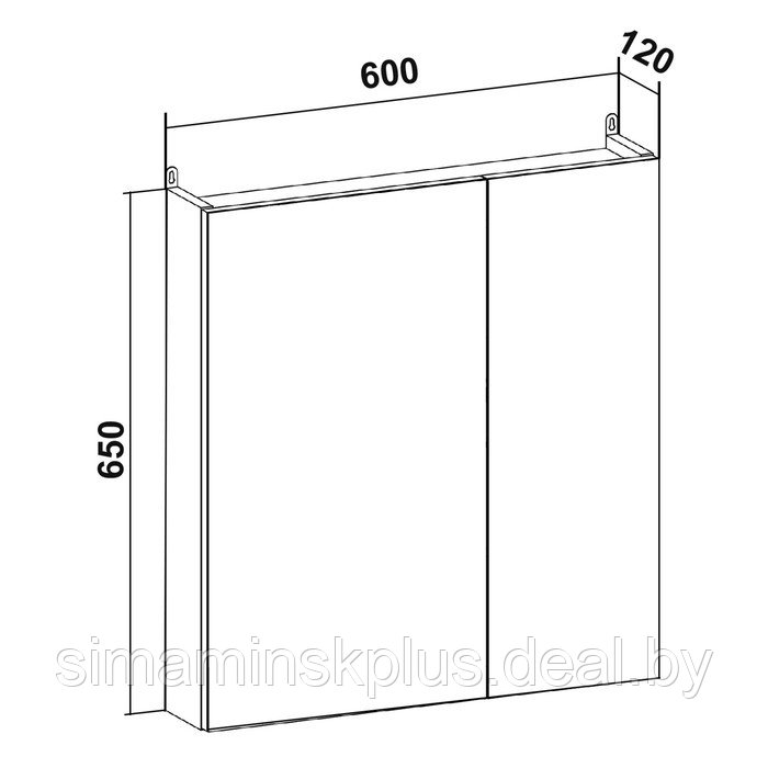 Зеркало-шкаф для ванной комнаты "Лада 60" белый, 12 х 60 х 65 см - фото 4 - id-p225077588