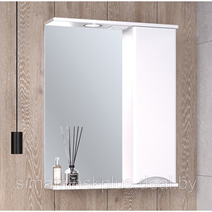 Зеркало-шкаф для ванной комнаты "Афина 60"правый, 16 х 60 х 80 см - фото 4 - id-p225077600