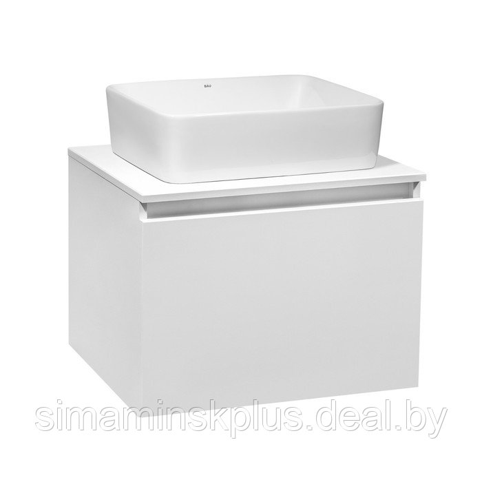 Тумба для ванной комнаты Runo "Бари 60" белый, с раковиной "TRE 48" 45 х 60 х 58 см - фото 1 - id-p225077632