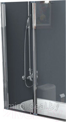 Стеклянная шторка для ванны BelBagno UNO-V-2-110/150-C-Cr - фото 1 - id-p225079478