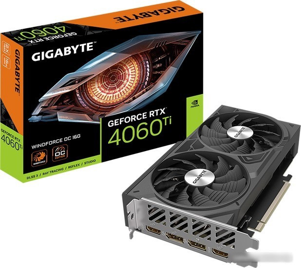 Видеокарта Gigabyte GeForce RTX 4060 Ti Windforce OC 16G GV-N406TWF2OC-16GD - фото 2 - id-p225083883