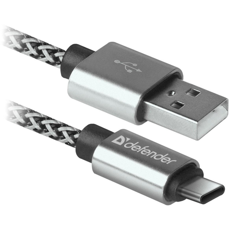 Defender USB кабель USB09-03T PRO USB2.0 Белый, AM-Type-C, 1m, 2.1A (87815) - фото 1 - id-p225085424