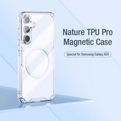 Силиконовый чехол Nillkin Nature TPU Pro Magnetic Case Прозрачный для Samsung Galaxy A55 - фото 7 - id-p225085558