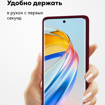 Силиконовый чехол с микрофиброй Silicone Case черный для Honor X7b - фото 2 - id-p225085567