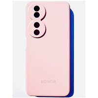 Силиконовый чехол с микрофиброй Silicone Case светло-розовый для Honor X7b