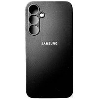 Силиконовый чехол с микрофиброй Silicone Case черный для Samsung Galaxy A55