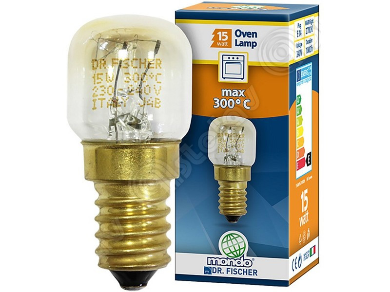 Лампочка, лампа внутреннего освещения для духовки 55304065 (E14 15W 300°C, 22X49 mm, LMP100UN, 073013001, L15) - фото 1 - id-p202252539