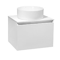 Тумба для ванной комнаты Runo "Бари 60" белый, с раковиной "OVALE 50" 45 х 60 х 54 см