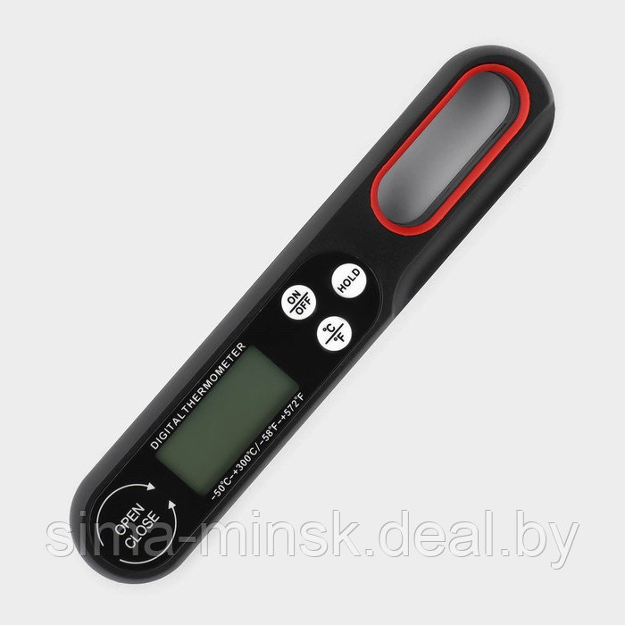 Термометр для пищи электронный, со складным щупом, цвет черный - фото 2 - id-p225086555