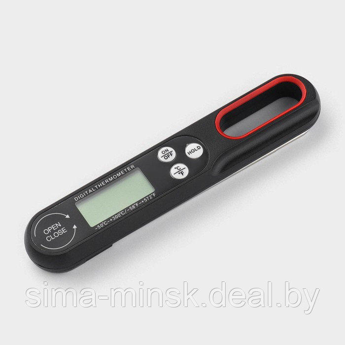 Термометр для пищи электронный, со складным щупом, цвет черный - фото 3 - id-p225086555