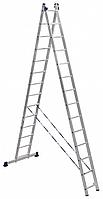 Алюмет Лестница алюм. двухсекционная шарнирная H2 (14 ступ. 394/674см 13,5кг) АЛЮМЕТ