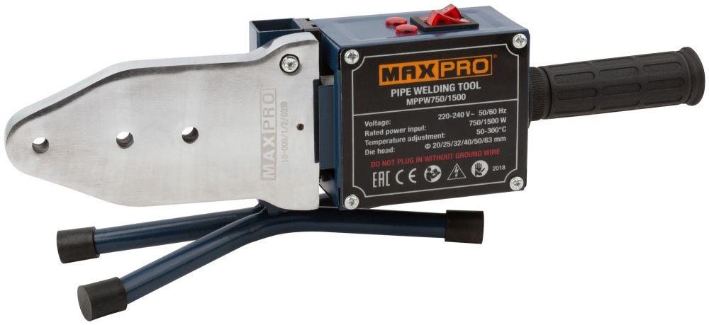 MAX-PRO Аппарат для сварки полипропиленовых труб MPPW750/1500, 750-1500Вт, насадки 20-63мм (F_85283) MAX-PRO - фото 1 - id-p225087663