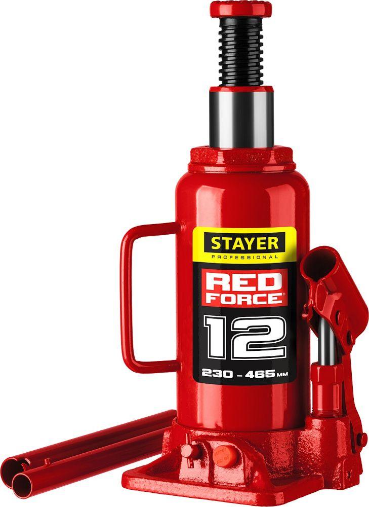 Stayer Домкрат гидравлический бутылочный, 12т., 230-465 мм "RED FORCE" (43160-12_z01) STAYER - фото 1 - id-p225086809