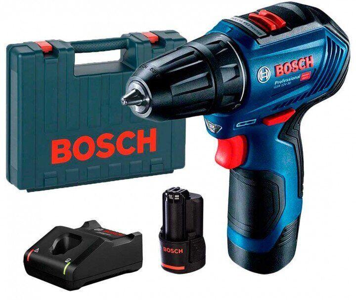 Bosch Дрель-шуруповерт аккум. GSR 12V-30 (12.0 В, 2 акк. х 2.0 А/ч Li-Ion, 30Нм,чем.)(0 601 9G9 000) BOSCH - фото 1 - id-p225086872