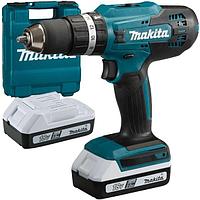 Makita Дрель-шуруповерт ударная аккум. HP 488 DWAE (18.0 В, 2 акк. х 2.0 A/ч Li-Ion, 42 Нм, чем.) MAKITA