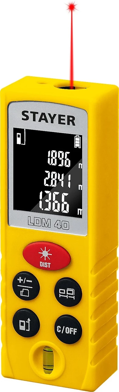 Stayer Дальномер лазерный, дальность 5см - 40м, точность 2мм "LDM-40""Professional" (34956) STAYER - фото 1 - id-p225087300