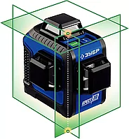 Зубр Нивелир лазерный линейный "Крест-3D", зеленый луч, 3х360°, 20м/70м, точн. +/-0,3 мм/м (34909) ЗУБР