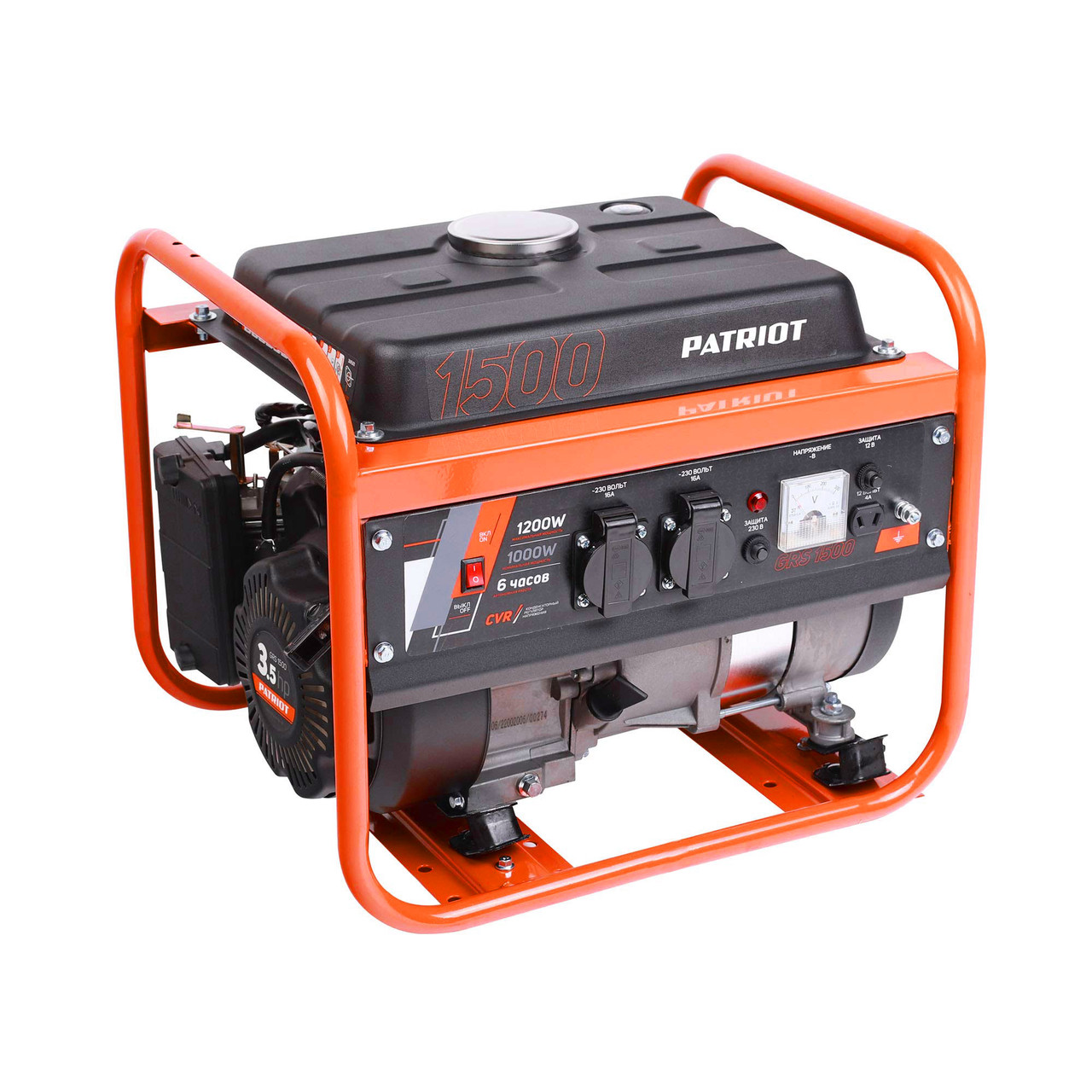 PATRIOT Генератор бензиновый GRS 1500 (1,2 кВт 220В 6,0л розетка 2х220/12В) PATRIOT / OPTIMA - фото 4 - id-p225088963