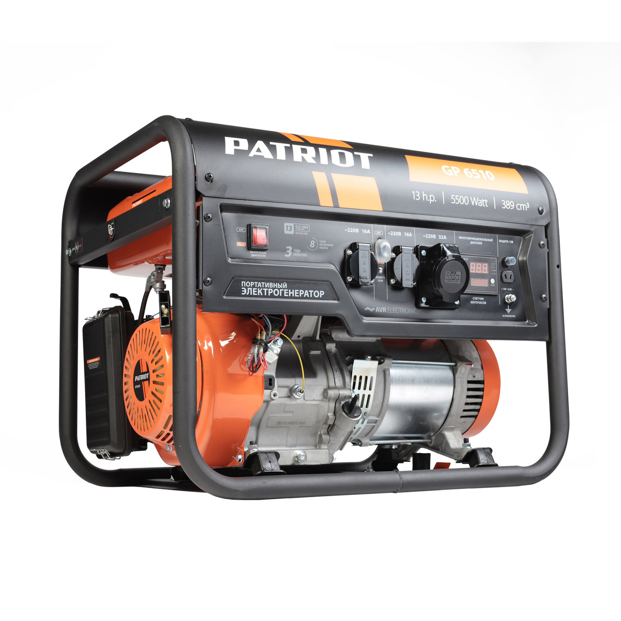 PATRIOT Генератор бензиновый GP 6510 (5.5 кВт 220В 25л розетки 2х230В(16А)1х230(32/1х12В) PATRIOT / OPTIMA - фото 4 - id-p225088975