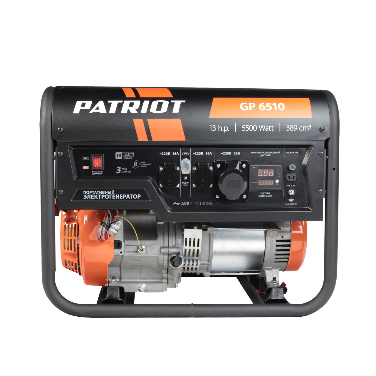 PATRIOT Генератор бензиновый GP 6510 (5.5 кВт 220В 25л розетки 2х230В(16А)1х230(32/1х12В) PATRIOT / OPTIMA - фото 6 - id-p225088975