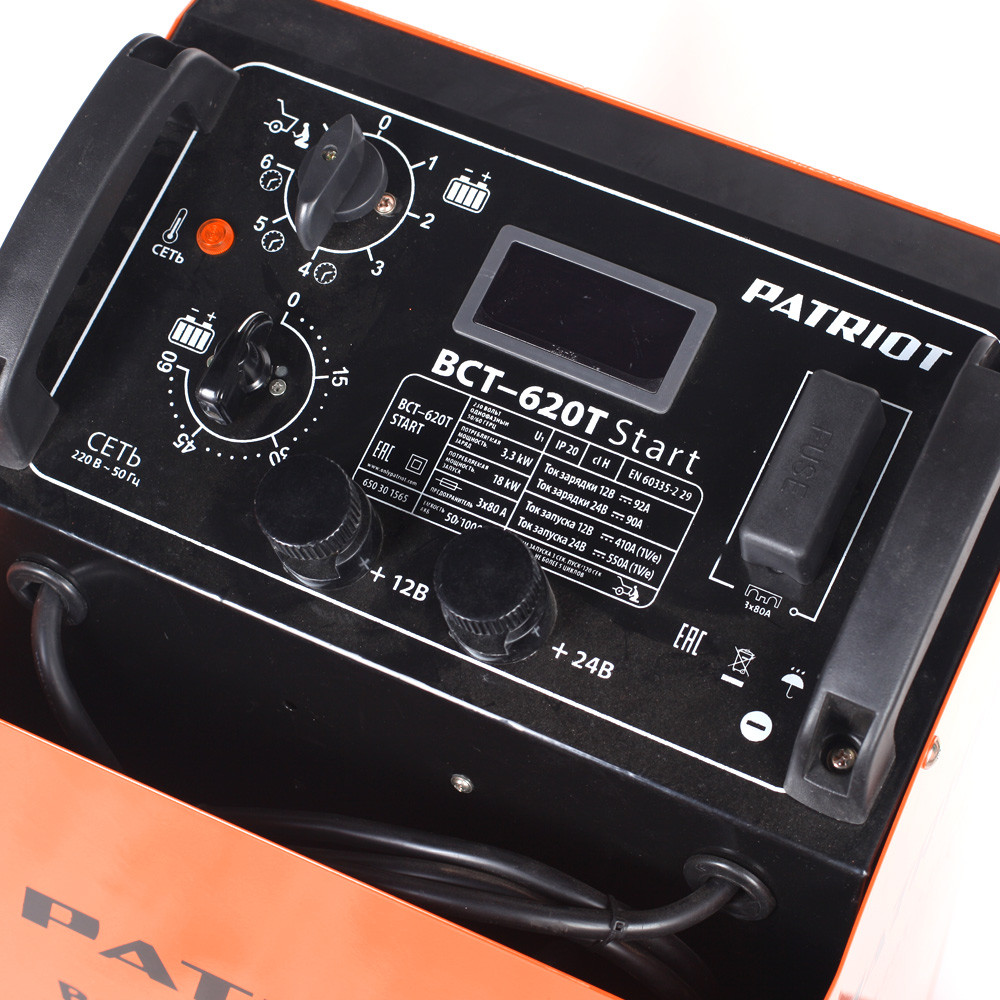 PATRIOT Устройство зарядное пуск. BCT620T (3,3 кВт 12/24В 92А 220В макс. ток 92А WET/EFB) PATRIOT / EXPERT - фото 3 - id-p225089008